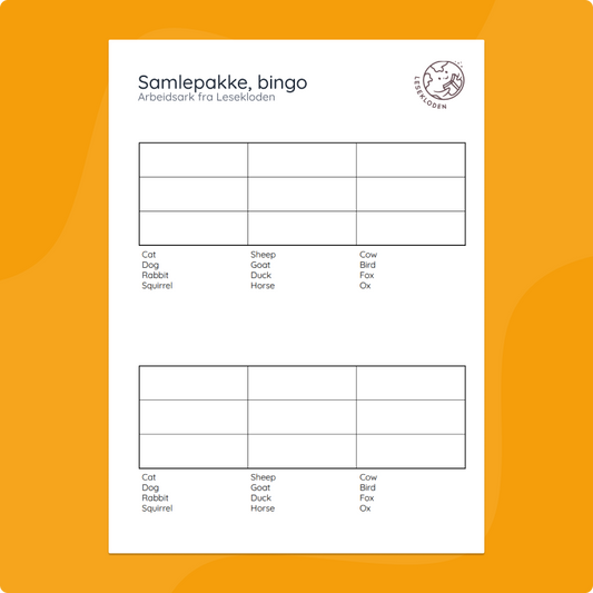 Samlepakke, bingo (engelsk)