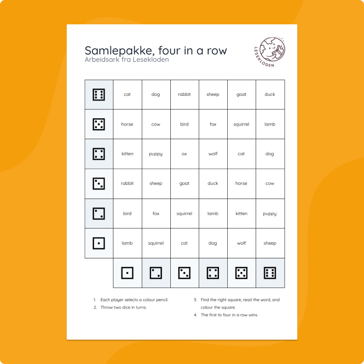 Samlepakke, four in a row (engelsk)