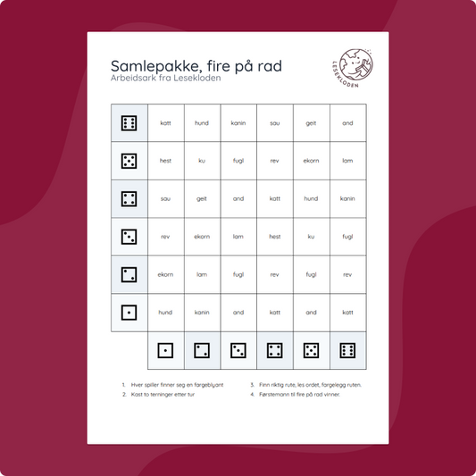Samlepakke, fire på rad (nynorsk)