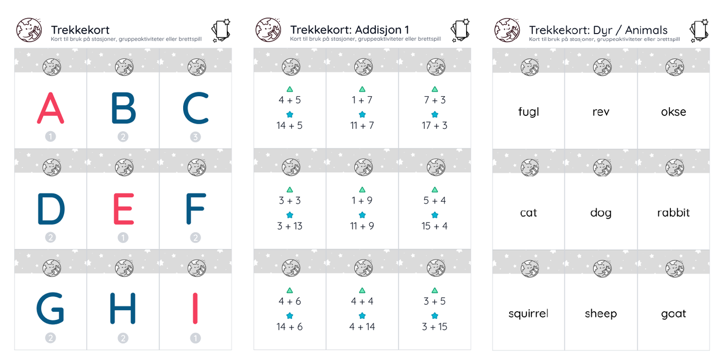 Stigespill med trekkekort